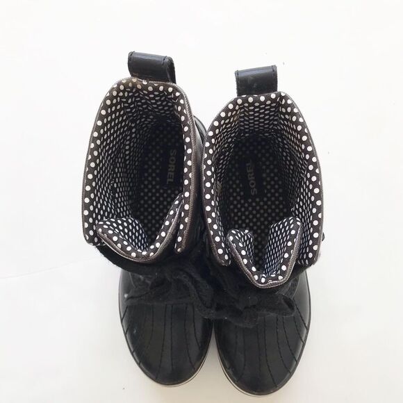 Sorel Black lace up short rain Boots Size 5 - Picture 3 of 8